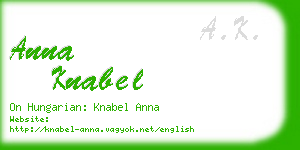 anna knabel business card